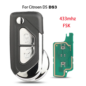 Clé de voiture télécommandée pliable 433 MHz FSK avec puce ID46 PCF7941 pour Citroën <span class=keywords><strong>DS3</strong></span> C3 Berlingo 2009-2017 Modèle : CE0523 - Product Image 1