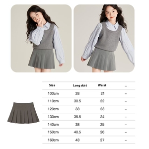 Ropa para niños Niña A-Line Falda plisada Color sólido <span class=keywords><strong>Simple</strong></span> Todo-fósforo Ropa para niños Niña - Product Image 4