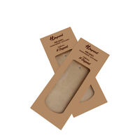 Emballage brun personnalisé Boîtes enveloppe cravate en soie avec fenêtre en PVC Châles Boîte en papier kraft