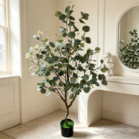 Décoration de Diwali directement de l'usine, arbre artificiel en eucalyptus en plastique, plantes artificielles pour l'extérieur et l'intérieur, décoration de maison, bureau, chambre