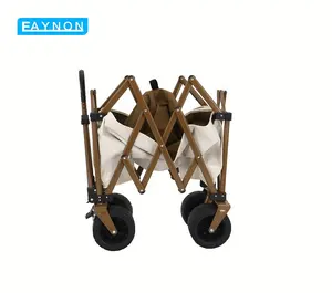 330Lbs Smalle 4-wielige Outdoor Inklapbare Opvouwbare Handgreep Carry Wagon Winkelen Opvouwbare Trolley Camping Carts