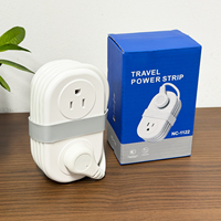 Multiprise de voyage portable avec charge rapide USB-C PD, cordon d'extension enroulable, 4 prises, 3 ports USB pour croisière