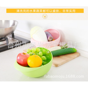 Passoire en plastique pour la cuisine, pour laver et égoutter les fruits et légumes, avec trous de drainage - Product Image 1