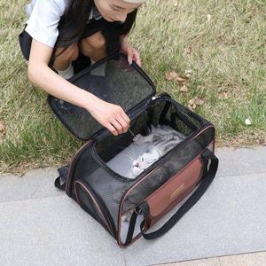 Cat <b>Carrier</b> Backpack Breathable Large Capacity For Cats Dogs Travel Single Shoulder Yellow Gray 5-7kg <b>Pet</b> Bag - Product Image 3