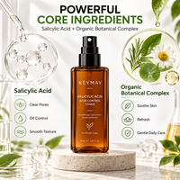 Tonique facial à l'acide salicylique, contrôle de l'acné, affinement des pores, exfoliant liquide, formule personnalisée, marque privée, fabrication OEM ODM