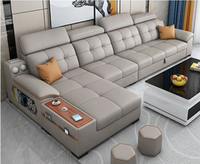 Modernes 3-Sitzer Queen L-förmiges Modulares Stoffsofa-Bett mit Verstellbarer Rückenlehne und Stauraum Multifunktionales Wohnzimmermöbel