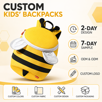 Sac à dos imperméable pour enfants en tissu Oxford, cartable mignon à motif de dessin animé, fermeture éclair, anti-perte, portable pour garçons et filles