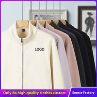Sweat-shirt à fermeture éclair intégrale en polaire polaire personnalisé OEM en gros, uniforme d'entreprise, logo, doublure thermique extérieure pour veste en duvet