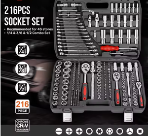 216PCS Complete <b>Hand</b> <b>Tool</b> <b>Set</b>, Professional Socket Wrench Kit With Plastic Toolbox for Garage & Workshop 216PCS <b>Hand</b> <b>Tool</b> <b>Set</b> 21 - Product Image 2