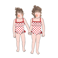 Traje de Baño de una Pieza para Niñas Pequeñas, Diseño Moderno y Brillante, Estampado de Puntos, Traje de Baño Tipo Romper