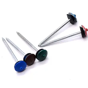 Factory Price Zinc Plating Roof Nails Making Machine Roofing Nails Galvanized Umbrella Head , Twisted Corrugated Roofing Nails