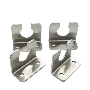 Custom OEM CNC L-Type Square Tube Holder 5*5*10 Mm Stainless Steel Metal With Wall Screw Fix Holes Micro Machining