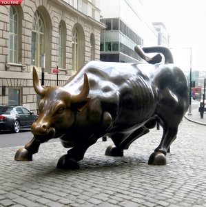 YOUFINE Estatua de Toro de Bronce para Decoración de Distritos Financieros, Escultura para Plaza - Product Image 1