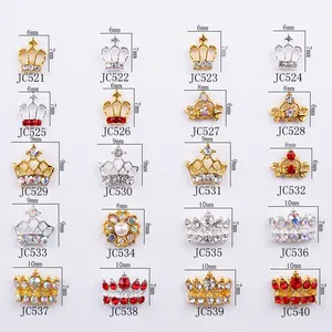 Phổ Biến Phong Cách Vương Miện Nail Art Thiết Kế Pha Lê Rhinestone Chất Lượng Móng Tay Nhân Tạo Ứng Dụng 3D Nail Jewelry Rhinestone