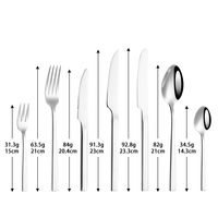 Ensemble de couverts en cube plat en acier inoxydable de 5 pièces ensemble de couverts épais et élégant à poignée carrée classique pour mariage au restaurant