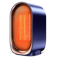 Ventilateur de bureau silencieux, sans lumière, mini, ignifuge, avec protection contre la surchauffe, thermostat réglable, élément chauffant PTC, pour chambre à coucher et maison