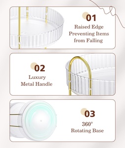 Organizador de dormitorio Luxspire Lazy Susan, organizador de encimera de baño de 3 niveles, soporte para tocador, bandeja giratoria, organizador de cosméticos - Product Image 4