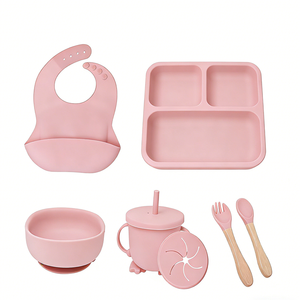 Juego <span class=keywords><strong>de</strong></span> Platos <span class=keywords><strong>de</strong></span> Silicona para Bebé con Logotipo Personalizado, 100% <span class=keywords><strong>de</strong></span> Grado Alimenticio, con Succión, Impermeables y Seguros para Niños Pequeños - Product Image 3