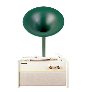 Trắng Vinyl Mini gramophone 5V USB AUX đầu vào cho Bluetooth USB ghi <span class=keywords><strong>Player</strong></span> với hợp kim màu sừng loa siêu trầm âm thanh video - Product Image 1