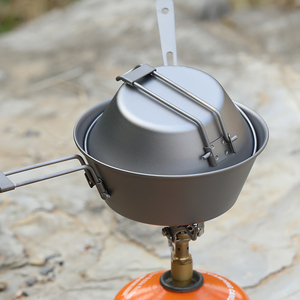 Titanio Sierra Cup uso Versatile come tazza, ciotola o piatto per il campeggio e l'escursionismo | Durevole, compatto e portatile con borsa a rete - Product Image 1