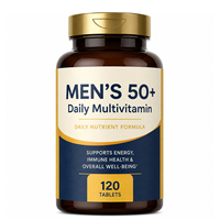 Tablet Multivitamin Nutrisi Harian Spektrum Penuh Alami dan Ringan untuk Penggunaan Harian Jangka Panjang bagi Pria Berusia Lima Puluh Tahun ke Atas