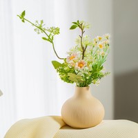 Vase en céramique transfrontalier en stock à pigment pur mat pour la décoration intérieure salon bureau hôtel-vase à fleurs d'art décoratif