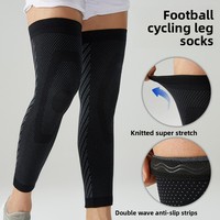 Genouillère de sport en nylon avec compression et points antidérapants en silicone respirant pour le cyclisme, le marathon et la course à pied