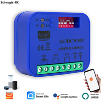 Récepteur d'ouverture de porte de garage WiFi 2CH 433-900MHz AC DC 9-30V, contrôleur de commutateur compatible avec Alexa Google Tuya 8122