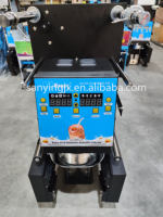 Scelleuse automatique de gobelets en plastique commerciale, machine à sceller les boissons, le lait et le thé, équipement électrique pour les magasins de bubble tea