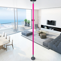 Rose Portable 45mm pour Spinning Dance Pole Acier Inoxydable Maison Exotique Stripper Pole avec Extension pour la Danse