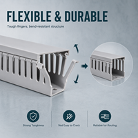 Goulotte de câblage électrique en PVC ignifuge carrée grise 80*35, gaines de câblage en PVC à fentes pour fils électriques