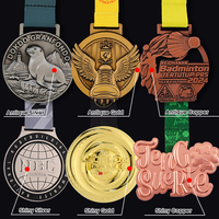 Médaille professionnelle personnalisée en alliage de zinc plaqué or avec relief 3D pour la génétique avicole, le succès agricole, la ferme, le coq, l'honneur et les réalisations