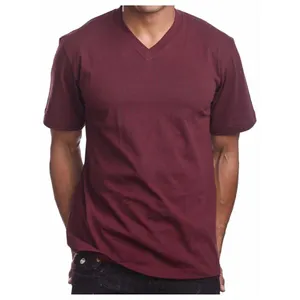 वी नेक पुरुष टी शर्ट कैज़ुअल सांस लेने योग्य लोगो कस्टम प्रिंटिंग शीर्ष गुणवत्ता प्लस आकार
