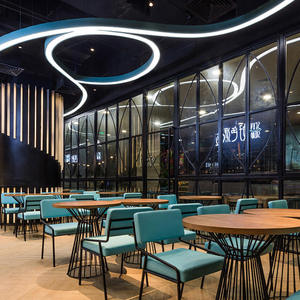 Table en bois de meubles commerciaux de style rétro de luxe avec pieds en métal cuisine salle à manger restaurant table en bois - Product Image 3