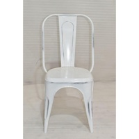 Chaises de salle à manger vintage en métal blanc, structure en fer, style industriel, finition vieillie, légères, économiques, pour la maison et le bureau