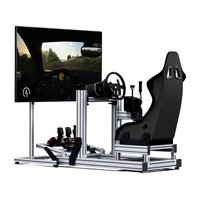 Simorreal 2026 Nouveau Design Noir Aluminium Anodisé TFA-40120a-1 Cockpit de Simulation de Course Sim Racing Triple Moniteur