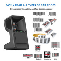 Lecteur de codes-barres omnidirectionnel USB filaire mains libres 1D 2D QR Code 2026 le plus innovant pour l'inventaire