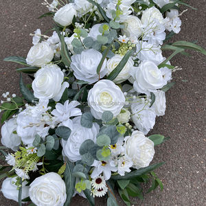 Bouquet De <span class=keywords><strong>Fleurs</strong></span> De Mariage Pour La Table De La Mariée Artificielle 1m Ivoire Rose Fleur Coureur Fleur Centres De Table Pour La Décoration De Table De Mariage - Product Image 4