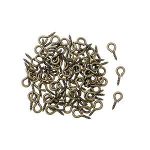 100 unidades/bolsa, pequeños y diminutos ganchos de ojo, ganchos con rosca, cierres dorados, accesorios de joyería <span class=keywords><strong>para</strong></span> hacer manualidades DIY V113 - Product Image 2