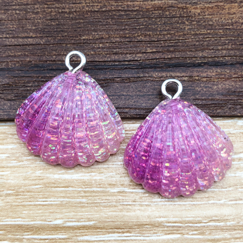 Una concha de resina degradada violeta, 20*22 mm, 1,2 g, 17047
