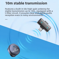 Microphone cravate sans fil Q9 2.4G avec directivité cardioïde pour la réduction du bruit en vidéo en direct