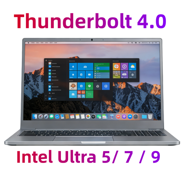 Brand New 15.6 Inch Intel Ultra 5 7 9 225H 255H 285H RAM DDR5 WIFI 6 5500mAh Thunderbolt Metal Professional AI Laptop