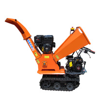 GST120 15HP Mesin Penghancur Kayu Beroda Rantai Bensin Diameter Maksimum 4.7 Inci, Penghancur Ranting Crawler, Penggerak Sendiri dengan Gigi 3F+1R