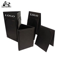 Porte-menu de table à deux faces, noir, pour cartes de vins, aspect pliable, couverture de menu personnalisable, couleurs et tailles, impression numérique