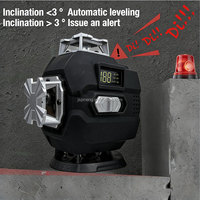 Niveau laser industriel rotatif rechargeable 16 lignes à faisceau vert, auto-nivelant 2H&2V 360° pour murs et sols, Pineng PN-HY006