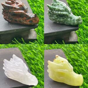 Cabeza de dragón tallada a mano de cristal <span class=keywords><strong>Natural</strong></span> de 7cm, estatua de Animal de piedras preciosas múltiples, figurita curativa de Reiki para decoración del hogar, regalos de cristal - Product Image 3