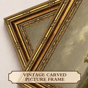Ornate Vintage Gold Framed Canvas Wall Art Two Wool <strong>Sheep</strong> Pasture Landscape Oil <strong>Painting</strong>, Rustic Prairie Cabin Decor OEM ODM - Product Image 5