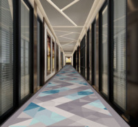 Revêtement de sol en carrelage céramique entièrement moquetté de luxe imprimé en 3D chinois, personnalisable en usine, pour couloir d'hôtel cinq étoiles, du mur au mur