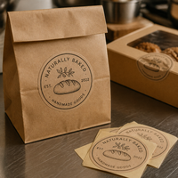 Autocollant de scellage rond pour sac, design mat en BOPP, pour sacs à biscuits, approvisionnement en gros pour emballages de café et de vente au détail