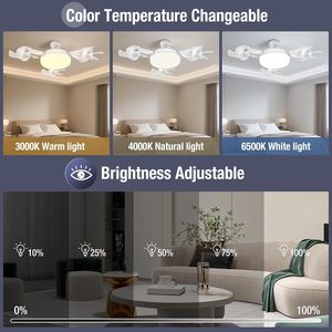2025 Mô Hình Mới Mini Fan Led Ánh Sáng Ba Trục Ổ Cắm <span class=keywords><strong>E27</strong></span> Có Thể Thu Vào Quạt Trần Cho Phòng Ngủ Nhà Bếp Điều Khiển Từ Xa ABS Đèn - Product Image 4
